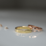 K18ライムゴールドとピンクゴールドの手作り結婚指輪