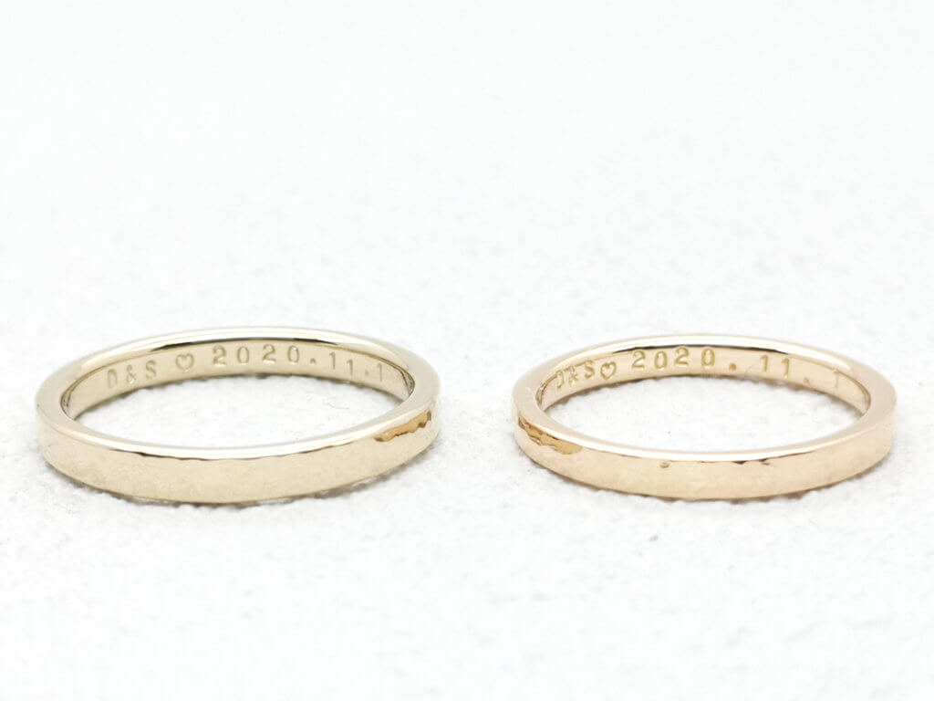 Choose your favorite color, champagne gold and pink gold wedding band