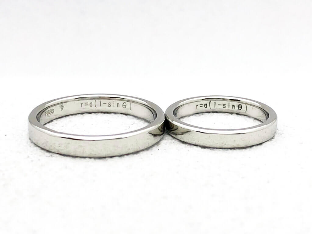 美しい数式を刻印した結婚指輪