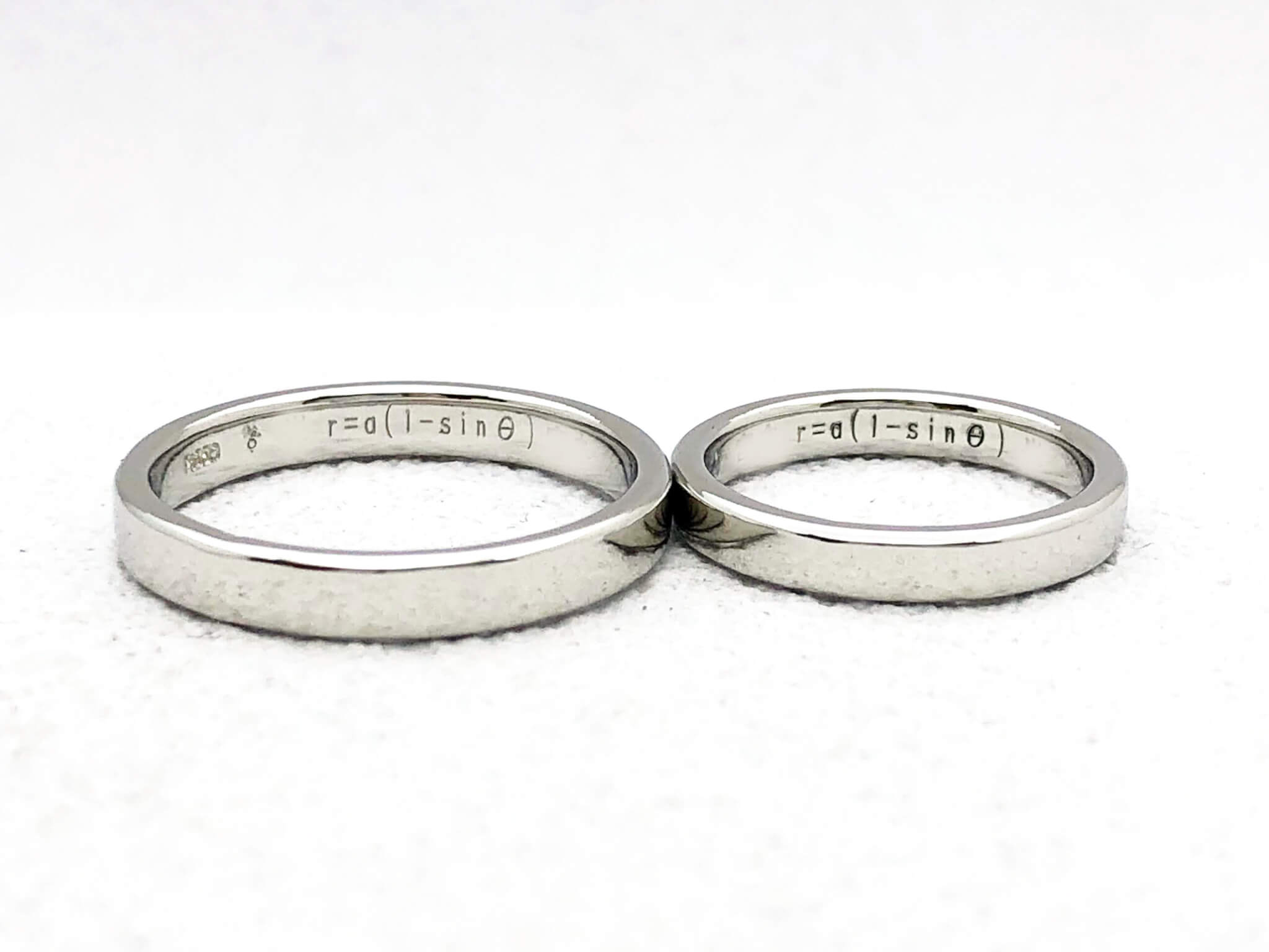 美しい数式を刻印した結婚指輪 手作り制作事例