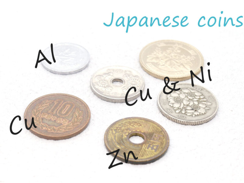 硬貨に使われている金属について・金属のお話　その2