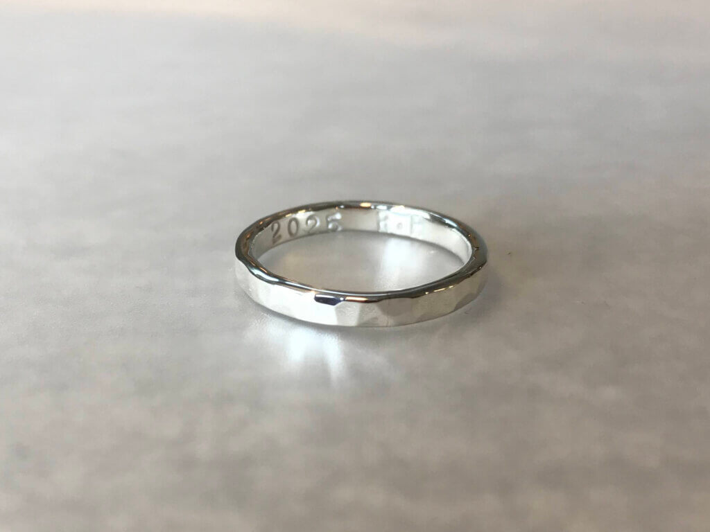 Hammered silver ring