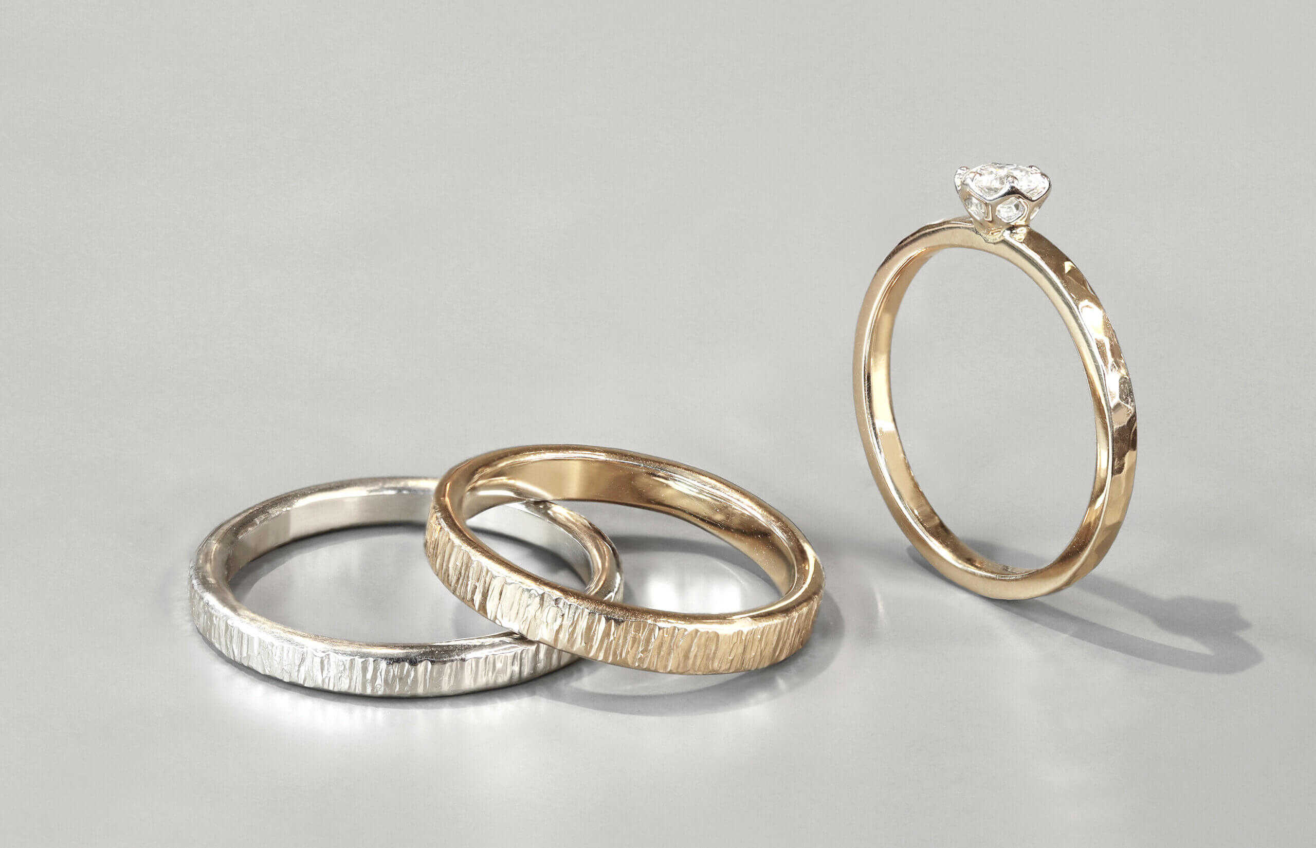 Wedding bands in recycled gold - Amanda Li Hope