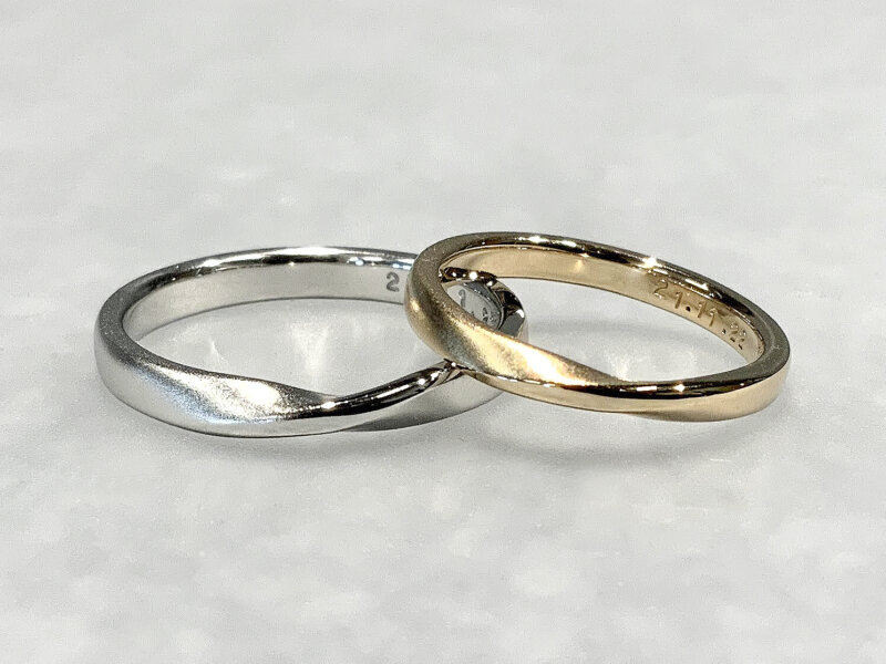 手作り結婚指輪のツイスト加工