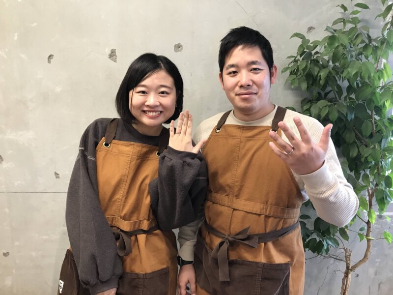 【お客様の声】槌目ブラストの手作り結婚指輪