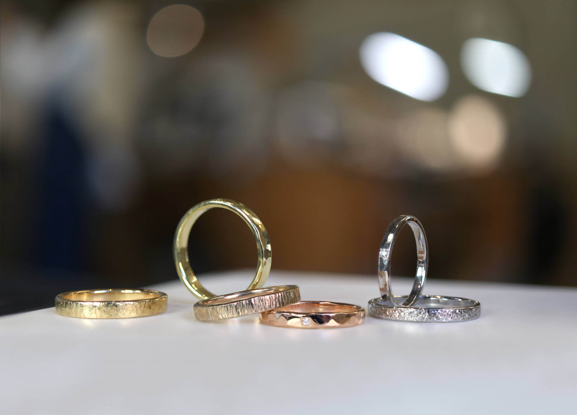 18k Gold and Platinum Couple Rings