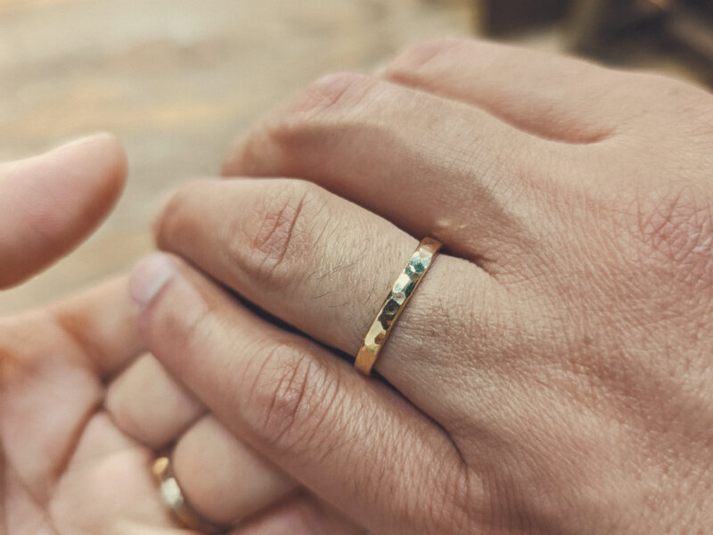 Customer Review: Make-from-home Hammered Texture Wedding Bands