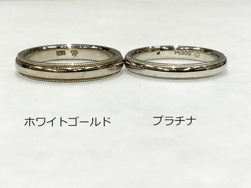 Difference between white gold and platinum, handled in handmade wedding rings