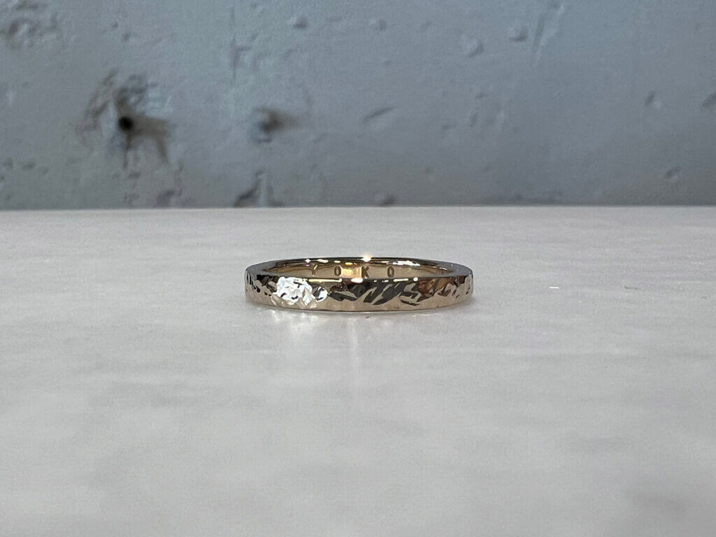 Champagne gold ring with stellar finish