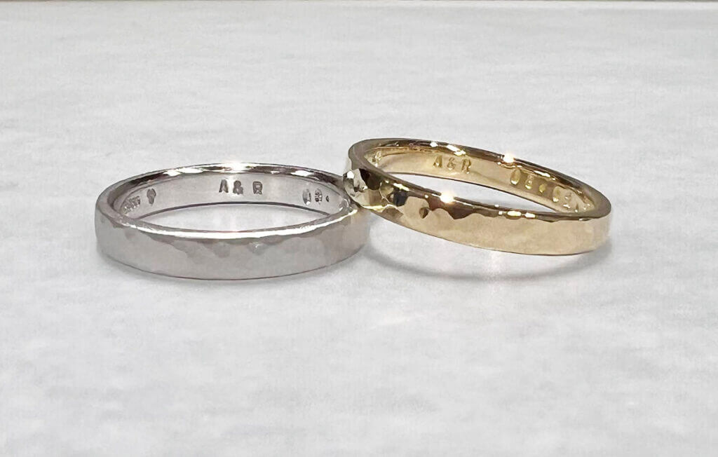 Most popular, hammered wedding rings