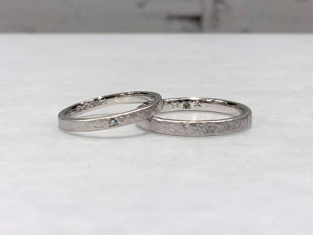 Beautiful handmade wedding rings reminiscent of ice